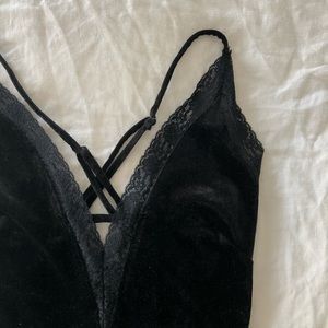 Velvet lace bodysuit